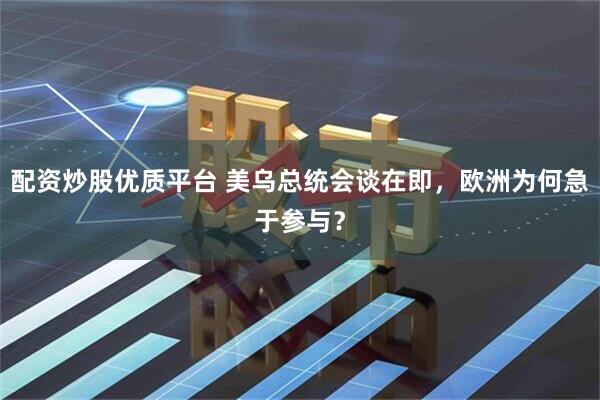 配资炒股优质平台 美乌总统会谈在即，欧洲为何急于参与？